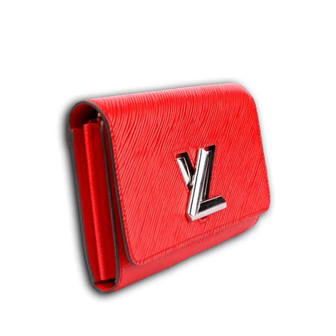 louis vuitton red twist wallet